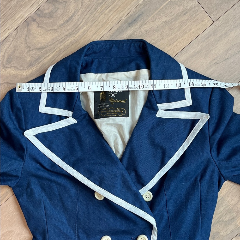 Vintage London Fog Navy Double-Breasted Main Coat Size S - Picture 11 of 16